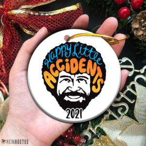 Happy Little ACCIDENTS BOB ROSS Christmas Ornament