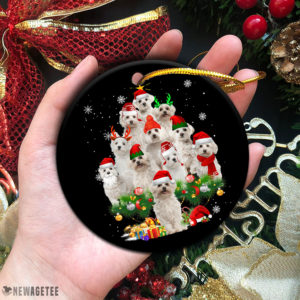 Maltese Christmas Tree Lights Funny Dog Chrismas Ornament