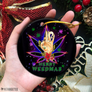 Marijuana Christmas Cannabis Leaf Merry Weedmas 420 Weed Ornament