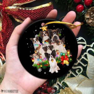 Papillon Christmas Tree Lights Funny Dog Chrismas Ornament