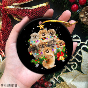 Pekingese Christmas Tree Lights Funny Dog Chrismas Ornament