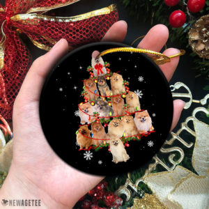Pomeranian Dog Christmas Tree Lights Funny Dog Chrismas Ornament