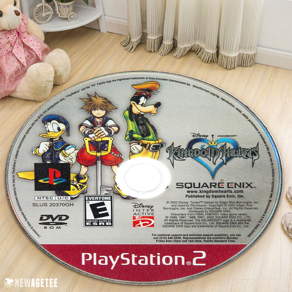 Kingdom Hearts PlayStation 2 Disc Round Rug Carpet Kingdom Hearts PlayStation 2 Disc Round Rug Carpet