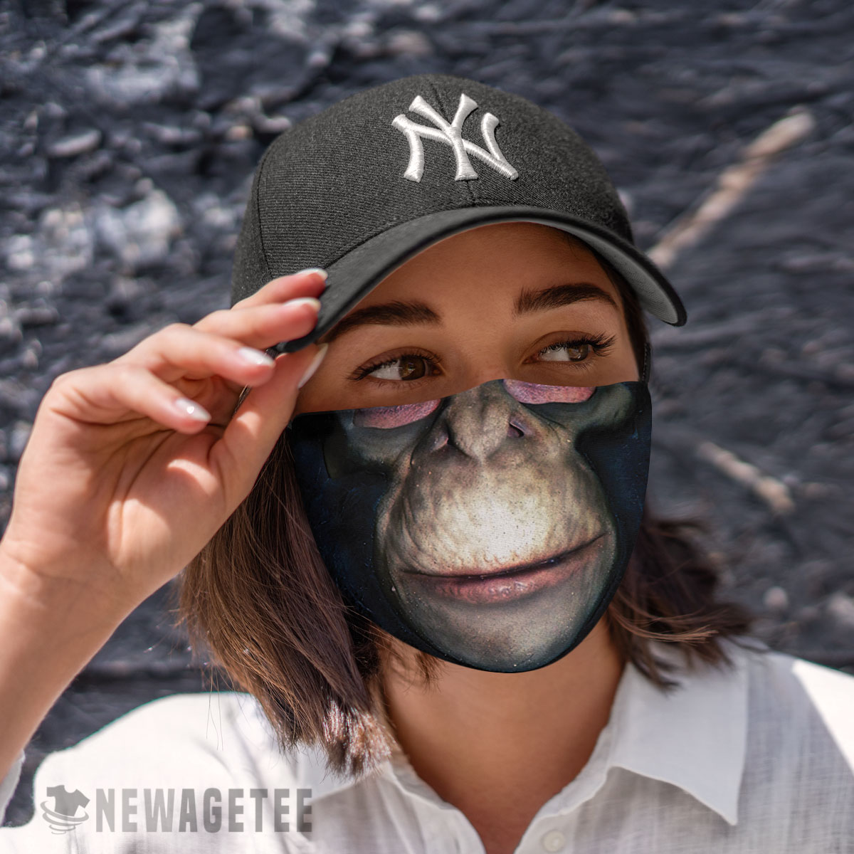 Chimpanzee Gorilla Face Mask Halloween Costume