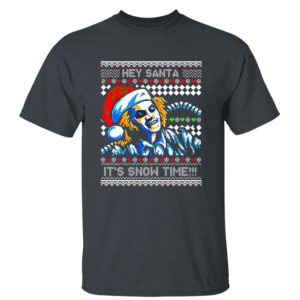 Dark Heather T Shirt Beetlejuice Hey Santa Its Snow Time Ugly Christmas Sweatshirt