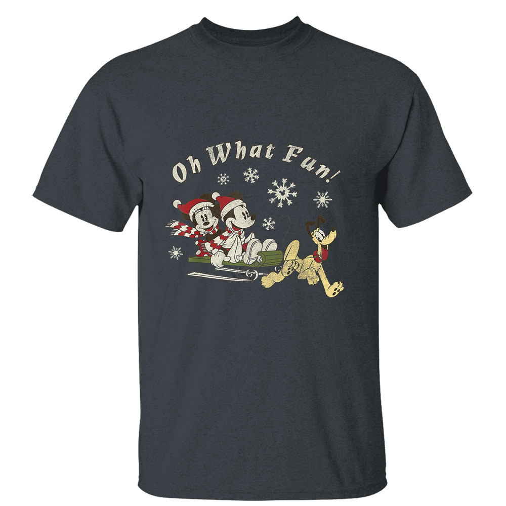 Disney Mickey Minnie And Pluto Oh What Fun Christmas Sled Sweatshirt Disney Mickey Minnie And Pluto Oh What Fun Christmas Sled Sweatshirt