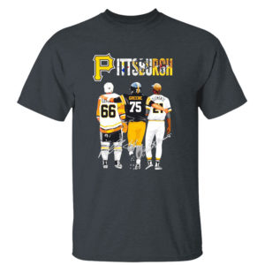 Dark Heather T Shirt Pittsburgh Mario Lemieux Joe Greene Roberto Clemente signatures shirt