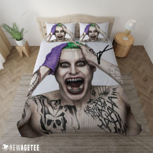 Duvet Cover Suicide Squad Jared Leto Joker Signed Duvet Cover and Pillow Case Bedding Set