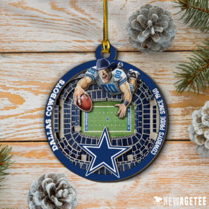 Dallas Cowboys NFL StadiumView Layered Wood Christmas Ornament