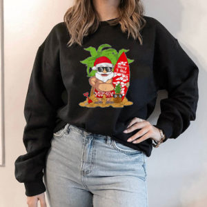 Hoodie Christmas in July I Santa Hawaiian Surfing T Shirt