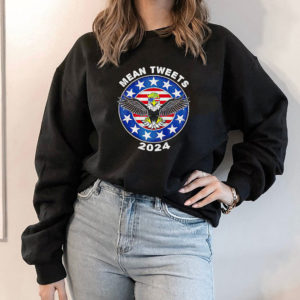 Hoodie Donald Trump Eagle mean tweets 2024 American flag shirt 1
