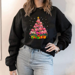 Hoodie Flamingo Christmas Tree Matching Family Group Pajama T Shirt
