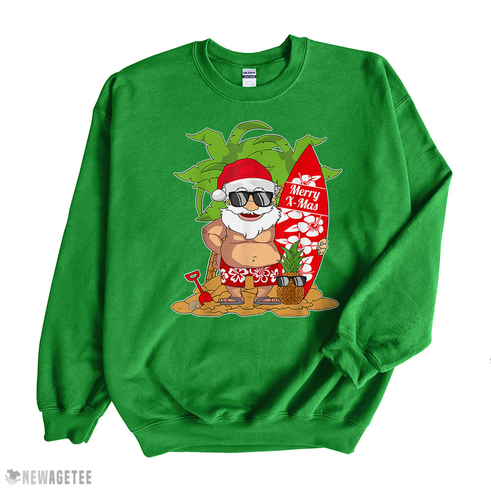 Christmas in July I Santa Hawaiian Surfing Sweatshirt Christmas in July I Santa Hawaiian Surfing Sweatshirt