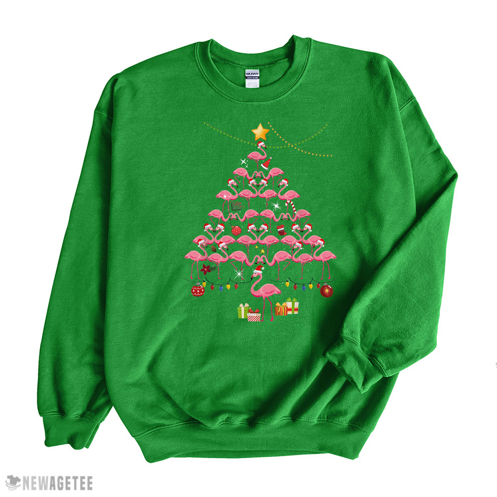 Cute Flamingos Christmas Tree Sweatshirt Cute Flamingos Christmas Tree Sweatshirt