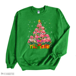 Flamingo Christmas Tree Matching Family Group Pajama Sweatshirt