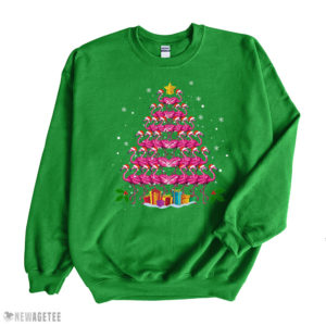 Pink Flamingo Christmas Tree Pajama Sweatshirt