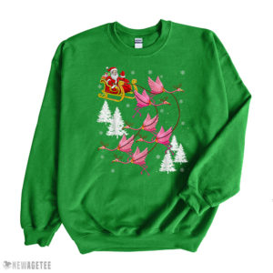 Santa Riding Flamingo Christmas Sweatshirt