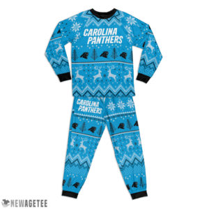 Carolina Panthers Ugly Christmas Raglan Pajamas Set