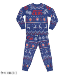 Chicago Cubs Ugly Christmas Raglan Pajamas Set
