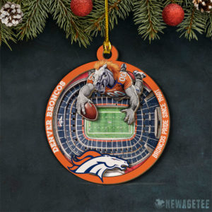 Denver Broncos NFL StadiumView Layered Wood Christmas Ornament