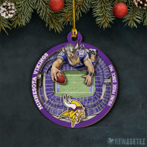 Minnesota Vikings NFL StadiumView Layered Wood Christmas Ornament