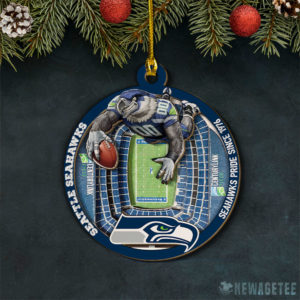 Layered Wood Ornament Seattle Seahawks NFL StadiumView Layered Wood Christmas Ornament