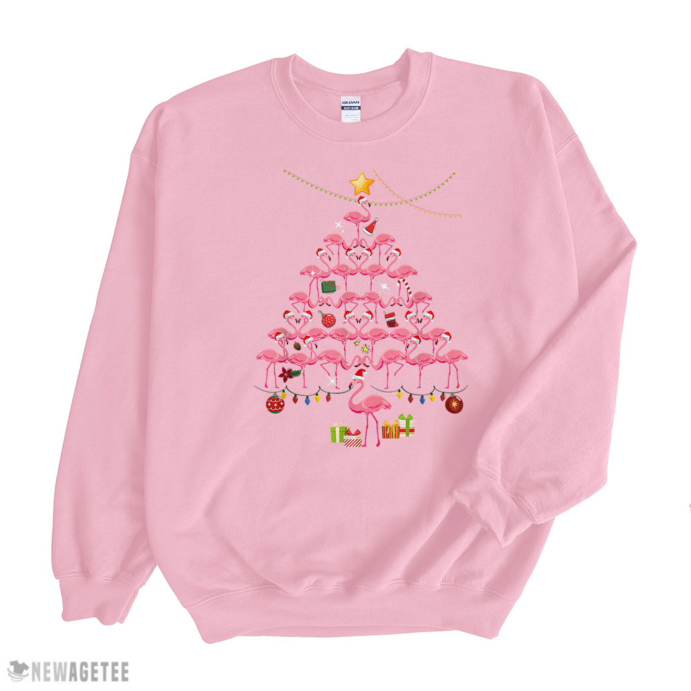 Cute Flamingos Christmas Tree Sweatshirt Cute Flamingos Christmas Tree Sweatshirt