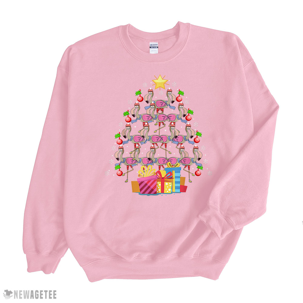 Cute Flamingos Merry Christmas Tree Sweatshirt Cute Flamingos Merry Christmas Tree Sweatshirt