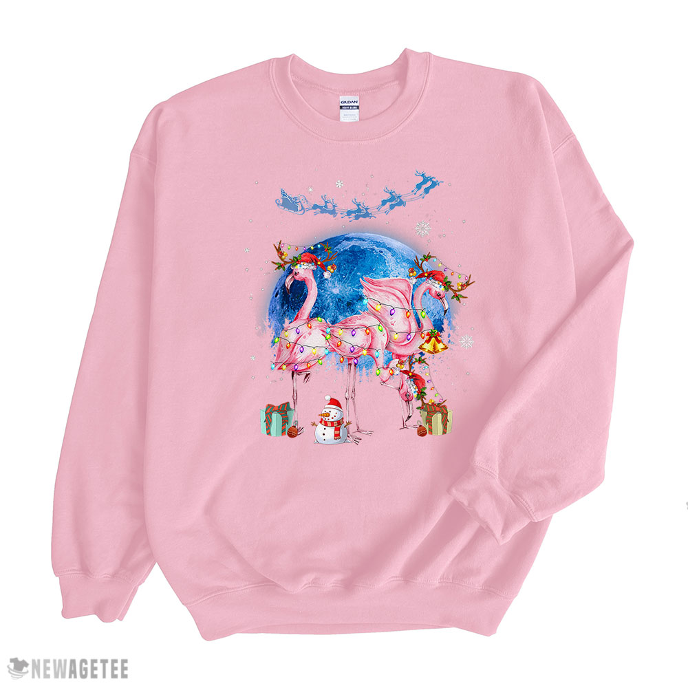 Flamingo Christmas Tree Santa Hat Xmas Light Merry Christmas Sweatshirt Flamingo Christmas Tree Santa Hat Xmas Light Merry Christmas Sweatshirt