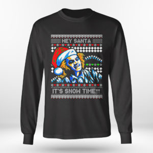 Longsleeve shirt Beetlejuice Hey Santa Its Snow Time Ugly Christmas Sweatshirt