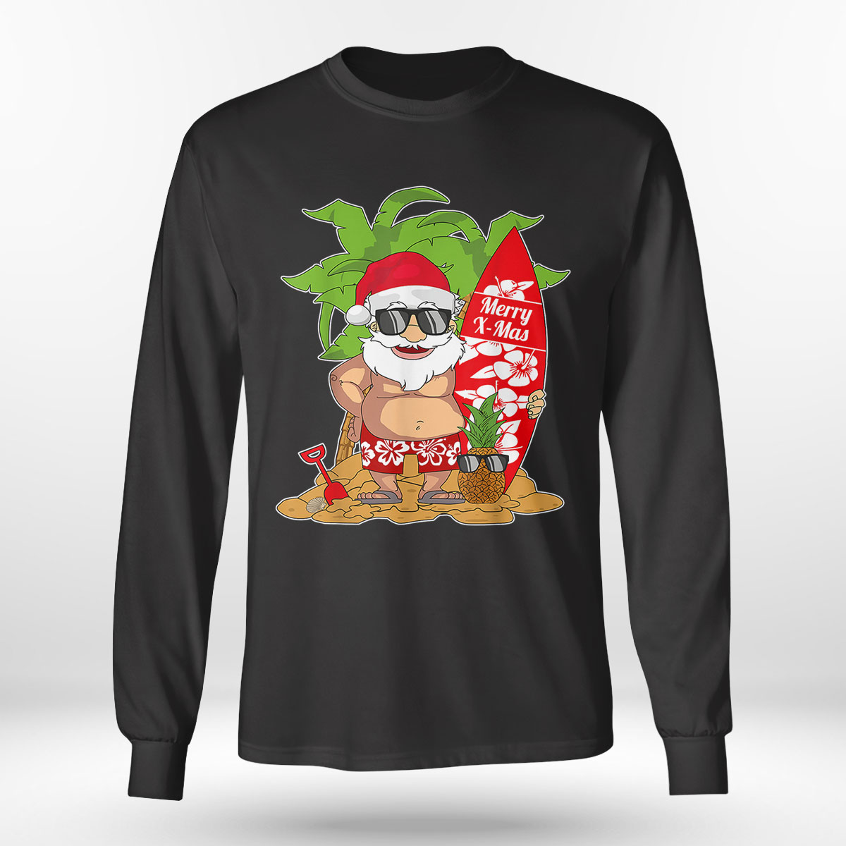 Christmas in July I Santa Hawaiian Surfing Sweatshirt Christmas in July I Santa Hawaiian Surfing Sweatshirt
