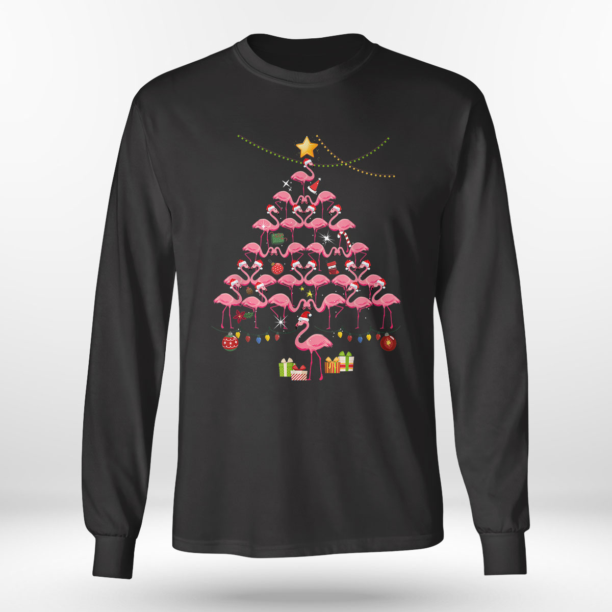 Cute Flamingos Christmas Tree Sweatshirt Cute Flamingos Christmas Tree Sweatshirt