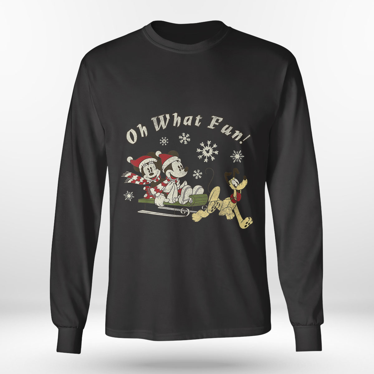 Disney Mickey Minnie And Pluto Oh What Fun Christmas Sled Sweatshirt Disney Mickey Minnie And Pluto Oh What Fun Christmas Sled Sweatshirt