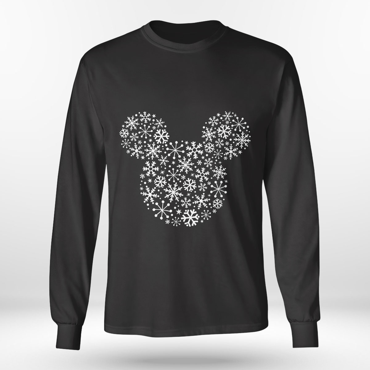Disney Mickey Mouse Icon Holiday White Snowflakes SweatShirt Disney Mickey Mouse Icon Holiday White Snowflakes SweatShirt