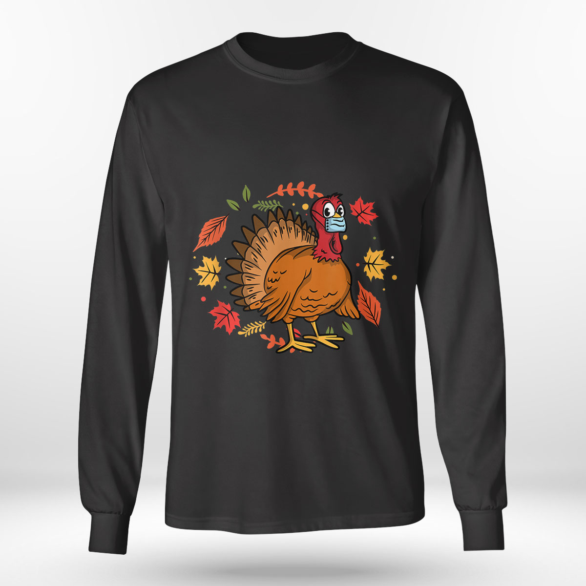Funny Thanksgiving Turkey Wearing A Face Mask T-Shirt Funny Thanksgiving Turkey Wearing A Face Mask T-Shirt