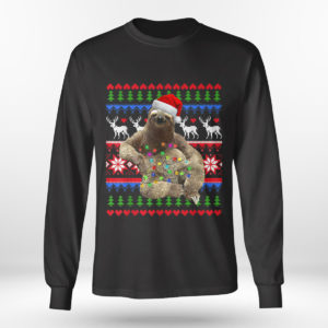 Santa Sloth Christmas Light-Sloth Ugly Christmas Sweatshirt