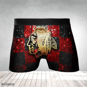 Chicago Blackhawks NHL Glitter Mens Underwear Boxer Briefs