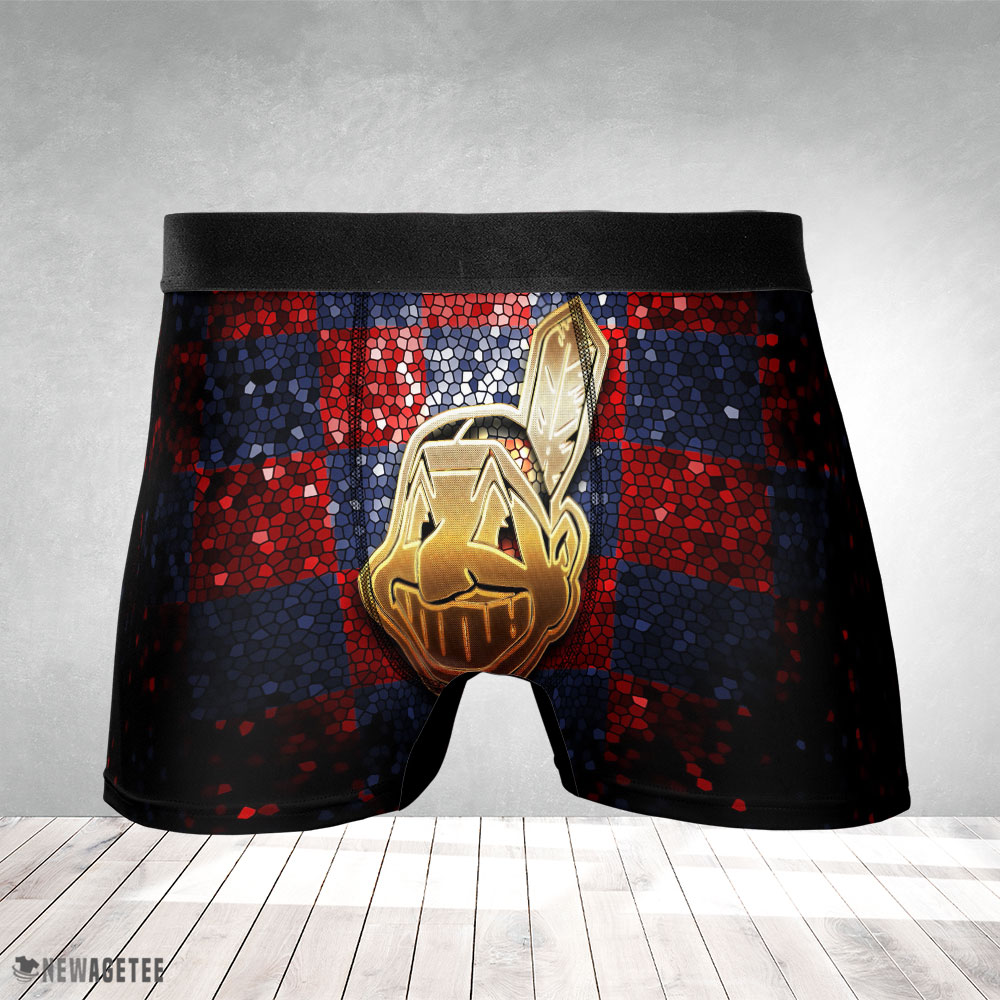 Cleveland Indians MLB Glitter Mens Underwear Boxer Briefs