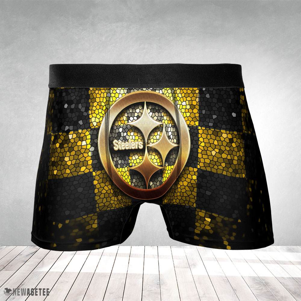 Pittsburgh Steelers NFL Glitter Mens Underwear Boxer Briefs
