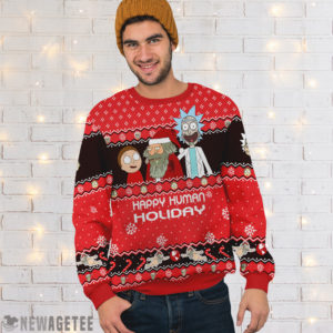 Rick and Morty Happy Human Holiday Knit Ugly Christmas Sweater