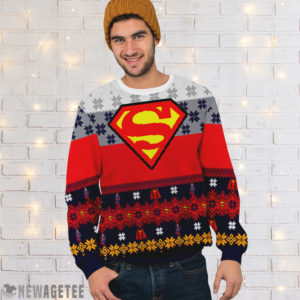 Superman Christmas Sweater Knit Ugly Holiday Sweater