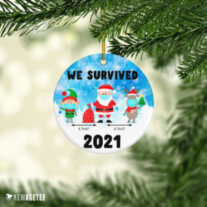 2021 We Survived Pandemic Lockdown Covid Christmas Ornament