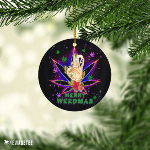 Marijuana Christmas Cannabis Leaf Merry Weedmas 420 Weed Ornament