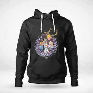 Pullover Hoodie Disney Frozen Christmas Wreath Group Shot SweatShirt