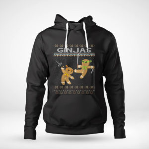 Pullover Hoodie Ginjas Gingerbread Ninjas Funny Ugly Christmas Sweatshirt
