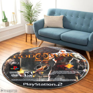 God of War II PlayStation 2 Disc Round Rug Carpet
