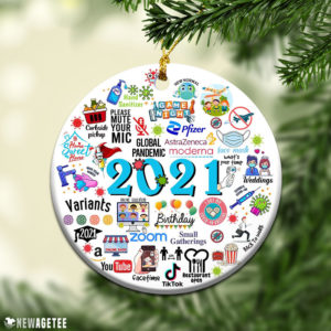 2021 Pandemic Commemorative Year in Review Keepsake Vaccine Christmas Ornaments