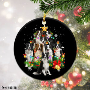 Border Sheepdog Christmas Tree Lights Funny Dog Chrismas Ornament