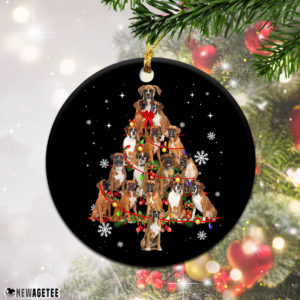Boxer Christmas Tree Lights Funny Dog Chrismas Ornament