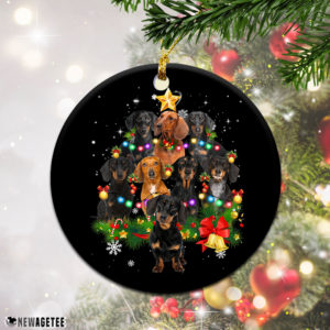 Dachshund Christmas Tree Lights Funny Dog Chrismas Ornament